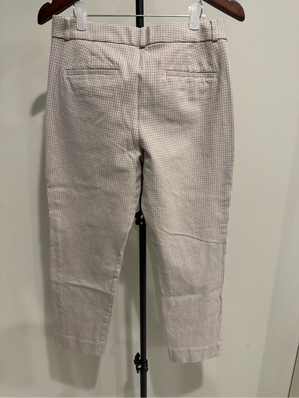 Banana Republic Women's Sloan Pant Plaid Light Beige Office Casual Soft Size 4 - Picture 2 of 4